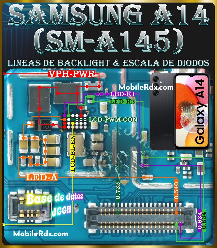Samsung Galaxy A14 A145 Backlight Ways Samsung Galaxy A14 A145 Backlight Ways