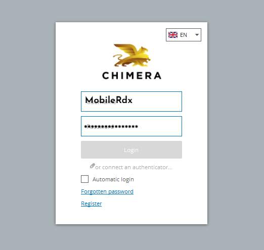 Chimeratool login Chimeratool login