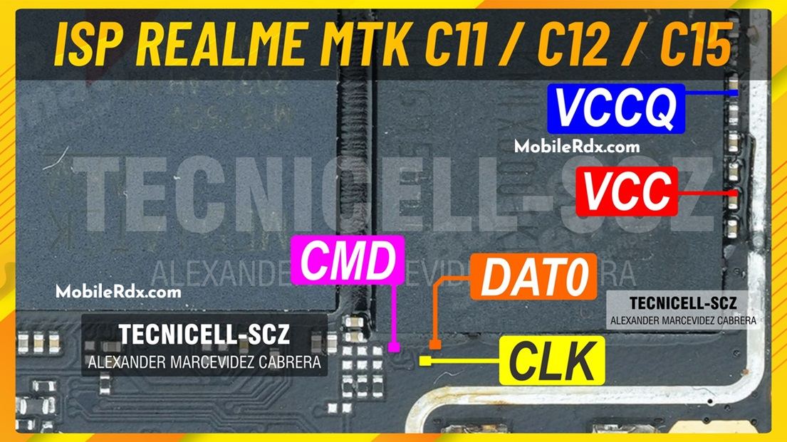 Realme C15 ISP EMMC PinOUT Test Point