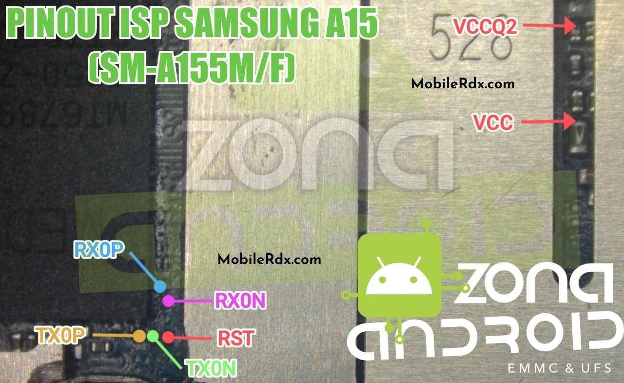 Samsung Galaxy A15 SM A156M F ISP PinOUT Samsung Galaxy A15 SM A156M F ISP PinOUT