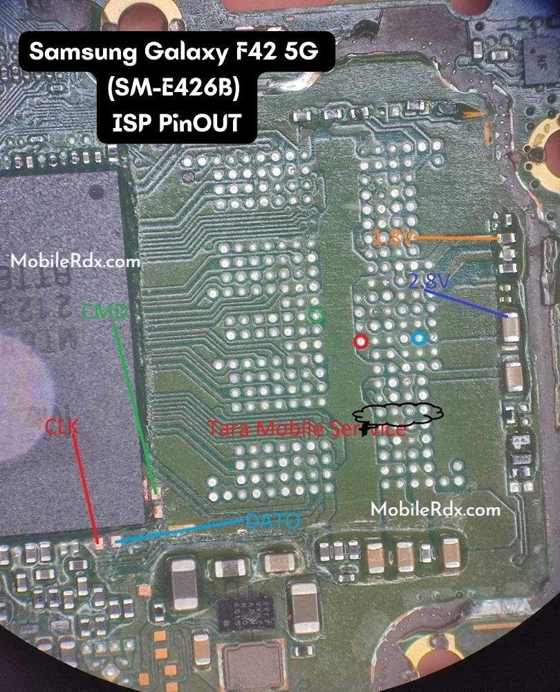 Samsung Galaxy F42 5G SM E426B EMMC ISP PinOUT Samsung Galaxy F42 5G SM E426B EMMC ISP PinOUT