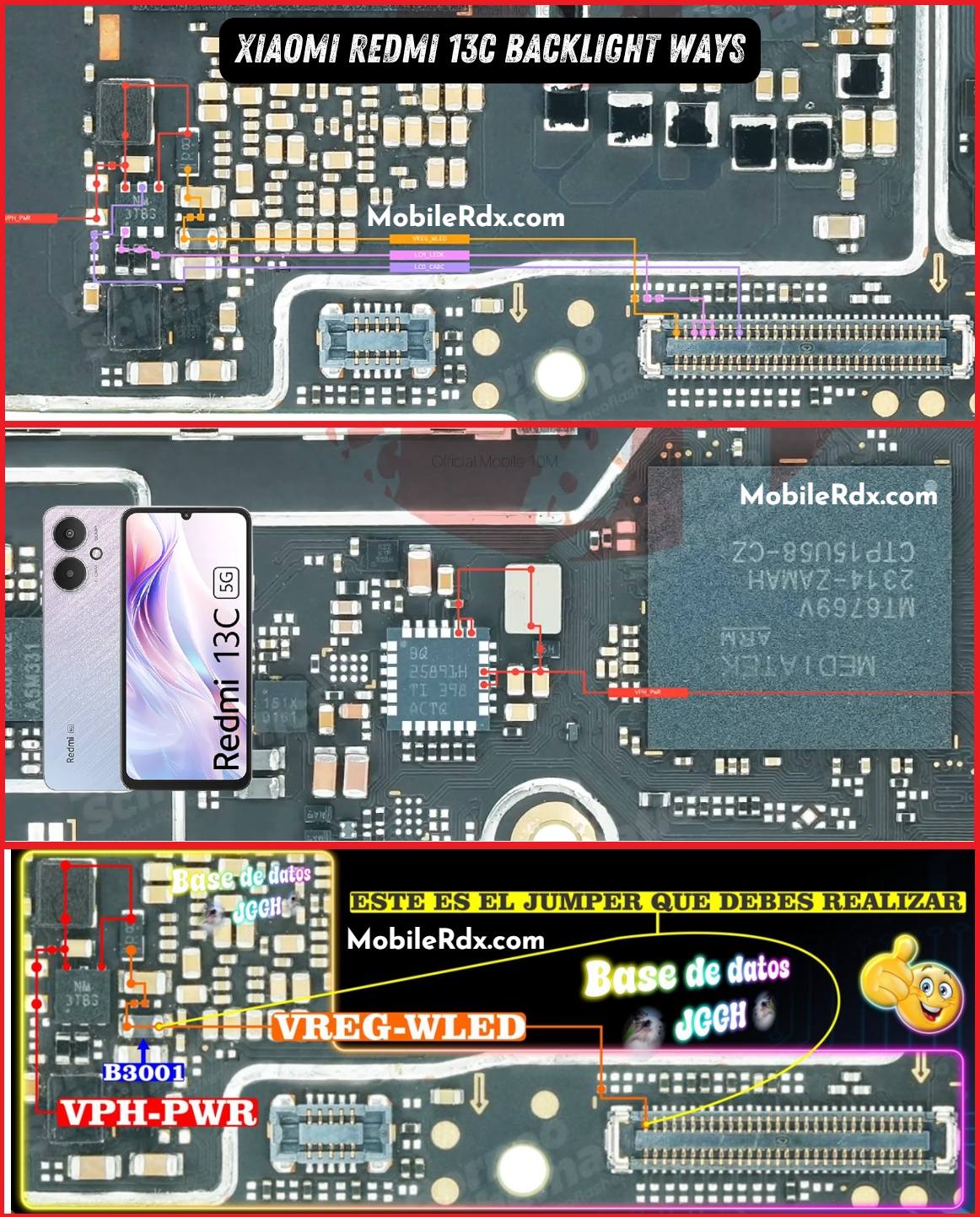 Xiaomi Redmi 13C Backlight Ways Display Light Jumper Xiaomi Redmi 13C Backlight Ways Display Light Jumper