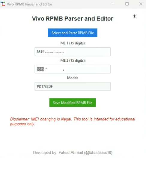 Vivo RPMB Parser and Editor Tool 2 Vivo RPMB Parser and Editor Tool 2