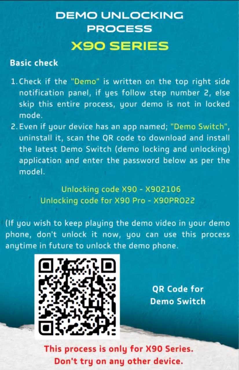 Unlock Demo Mode on Vivo X90 Series Free Code Unlock Demo Mode on Vivo X90 Series Free Code
