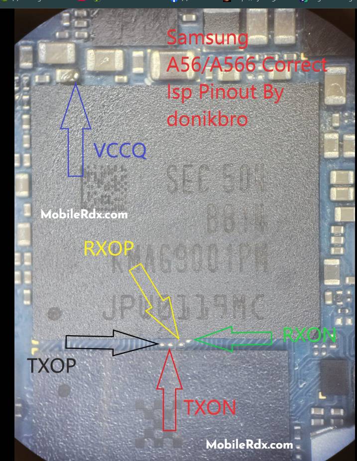 Isp Pinouts Samsung A56 A566E and A566B Isp Pinouts Samsung A56 A566E and A566B
