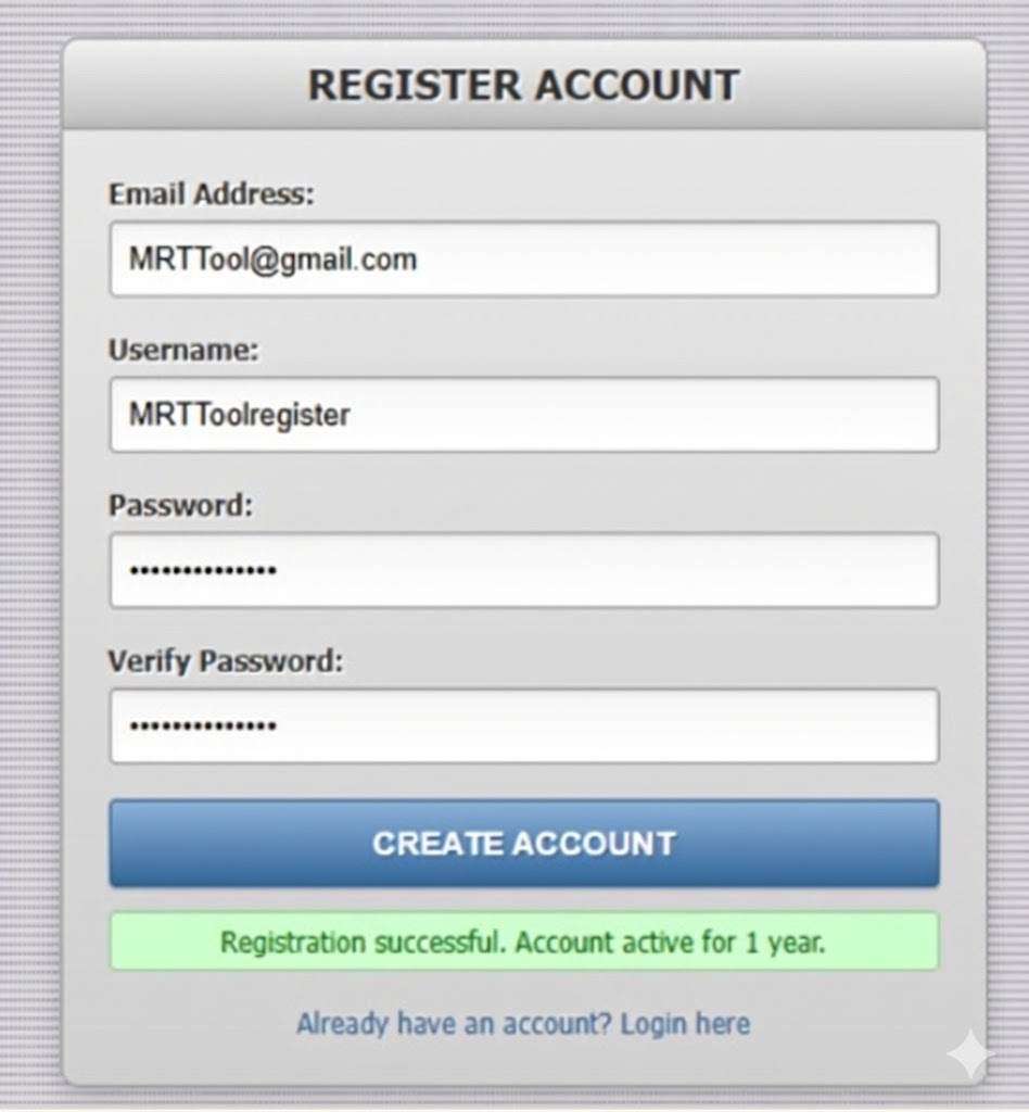 MRT Tool Register 1 Year Free MRT Tool Register 1 Year Free