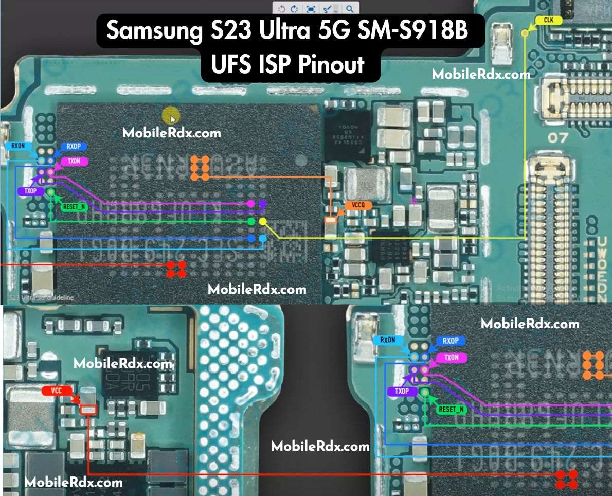 Samsung S23 Ultra 5G SM S918B UFS ISP Pinout Samsung S23 Ultra 5G SM S918B UFS ISP Pinout