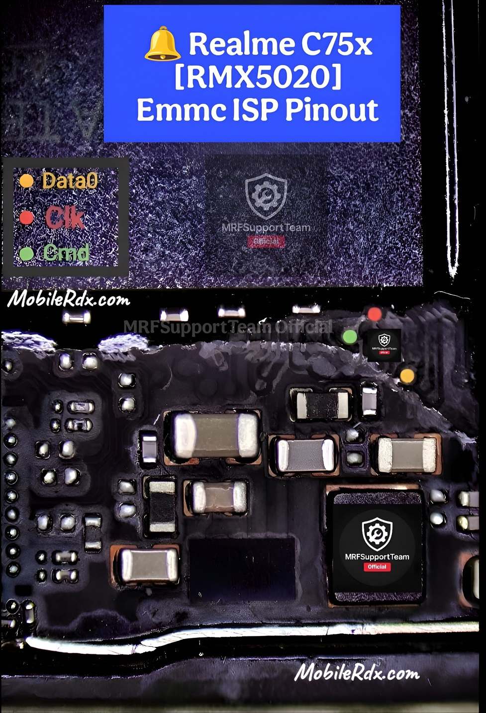 Realme C75x RMX5020 EMMC ISP Pinout