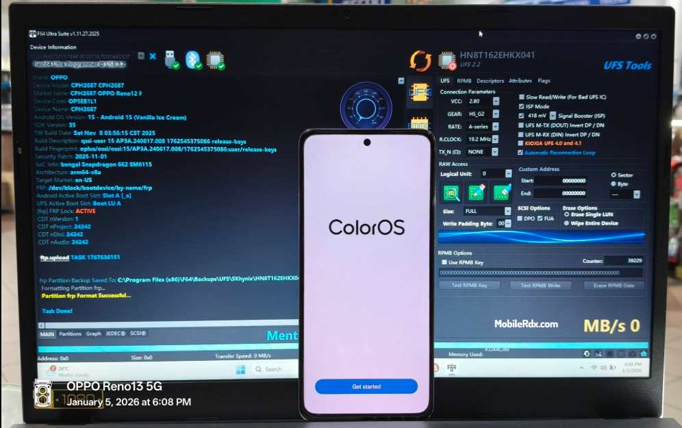 Oppo Reno 12F 5G Successfully Remove FRP Lock Oppo Reno 12F 5G Successfully Remove FRP Lock