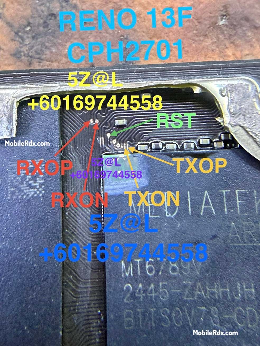 Oppo Reno 13F CPH2701 ISP Pinout Oppo Reno 13F CPH2701 ISP Pinout