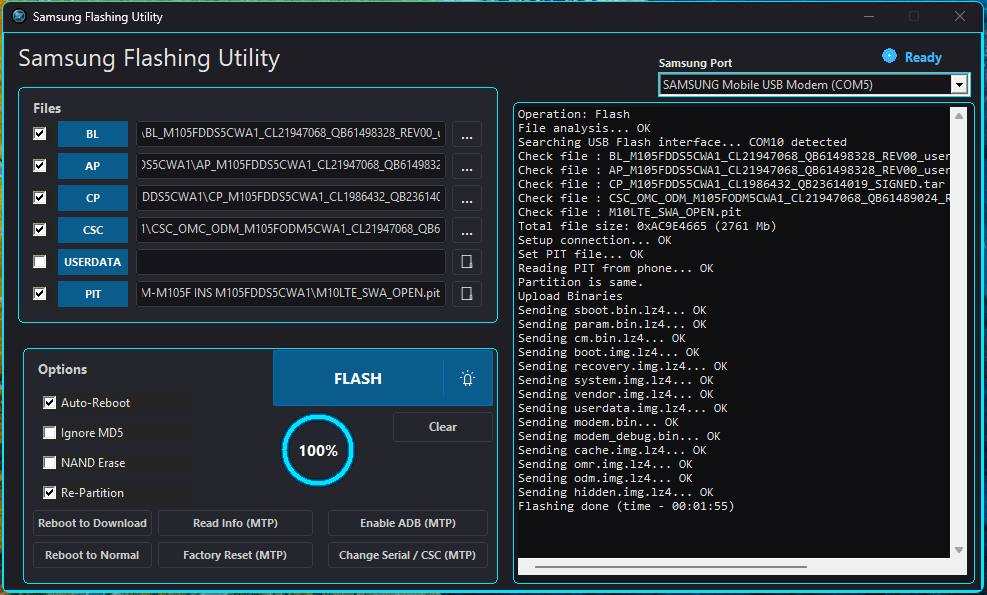 Samsung Flashing Utility Flashing Done Samsung Flashing Utility Flashing Done