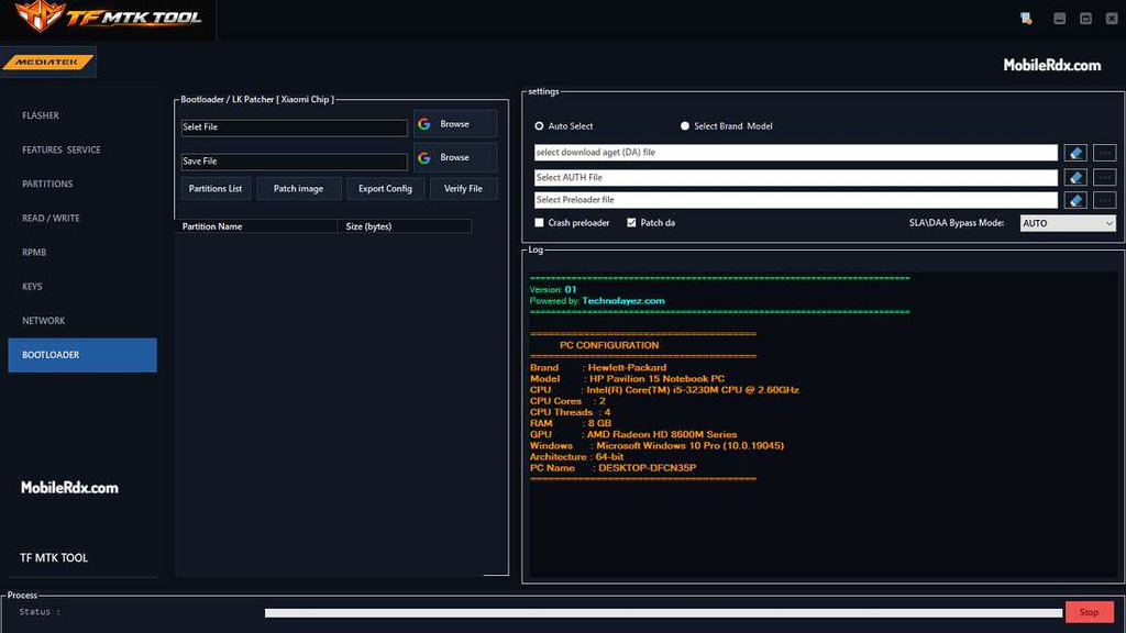 TF MTK Tool Bootloader Tab TF MTK Tool Bootloader Tab