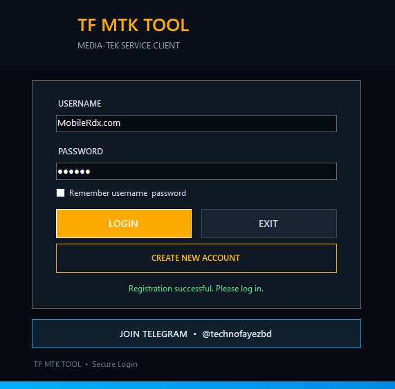 TF MTK Tool Login TF MTK Tool Login