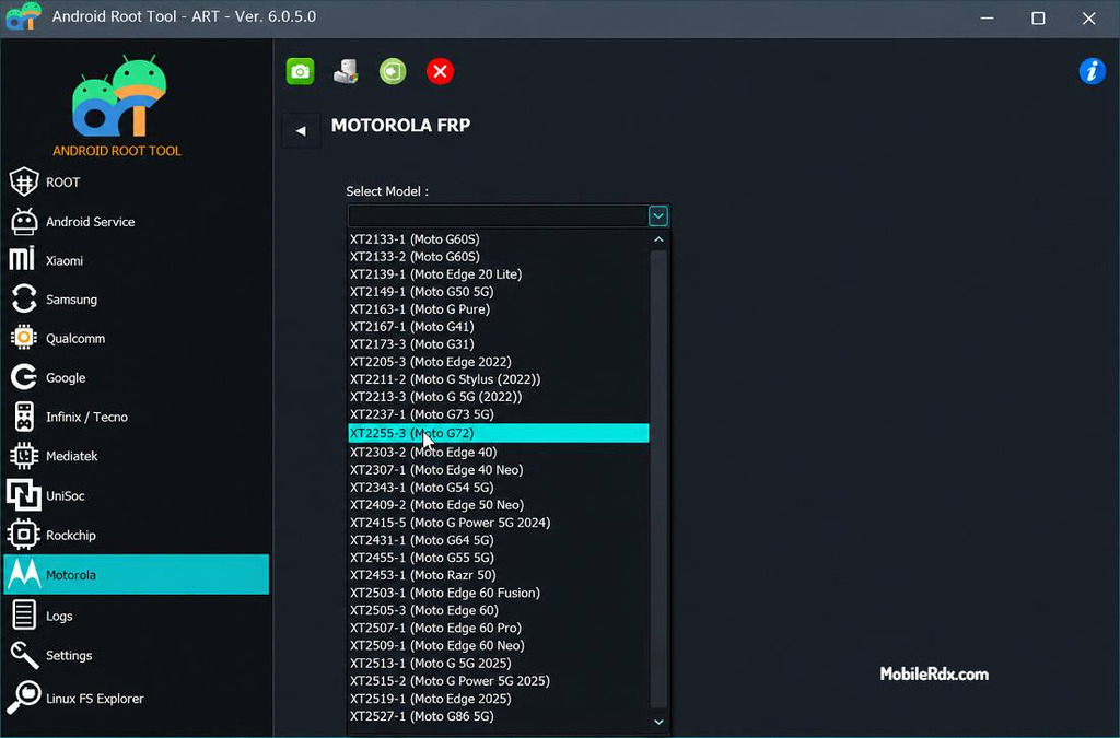 ART Tool Select the device brand or chipset ART Tool Select the device brand or chipset