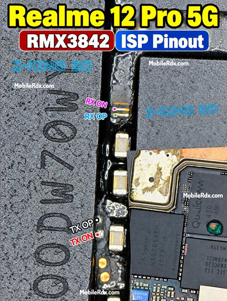 Realme 12 Pro 5G RMX3842 UFS ISP Pinout