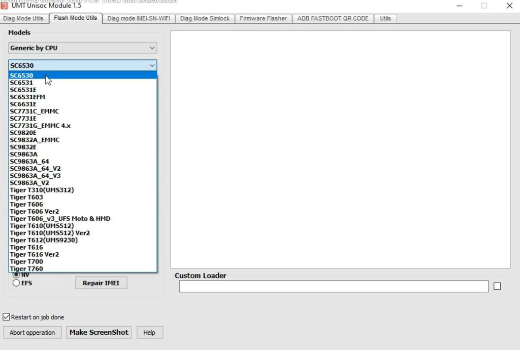 UMT Unisoc Module Flash Mode Tab UMT Unisoc Module Flash Mode Tab
